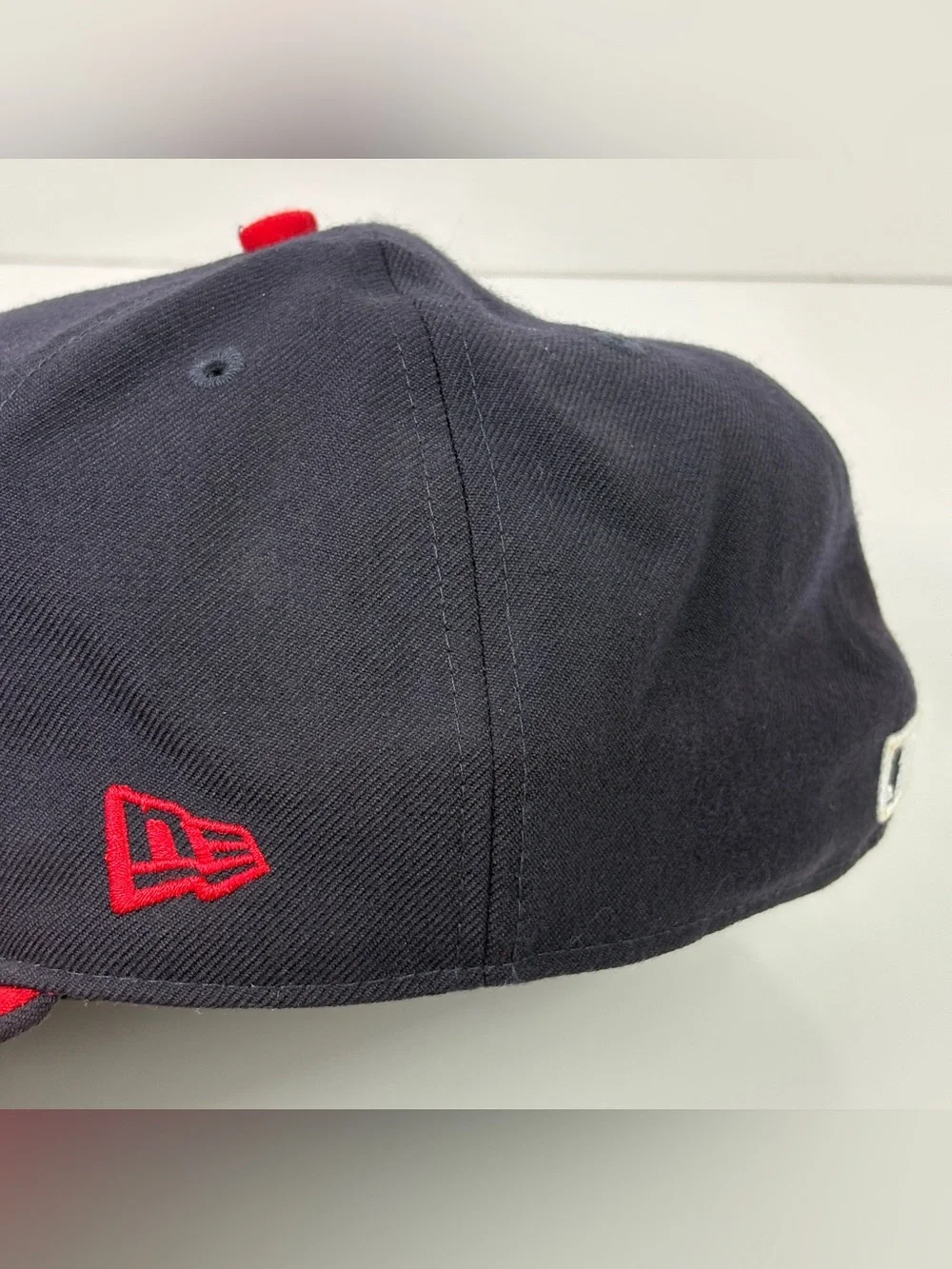 Boston Red Sox New Era Baseball Hat Cap Mens 7 5/8 Black Red 59fifty 100% Wool